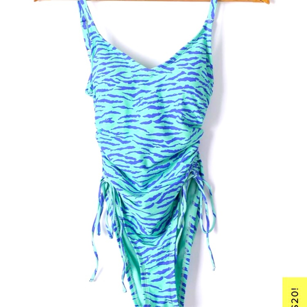 NWT Mint zebra print one piece swimsuit small